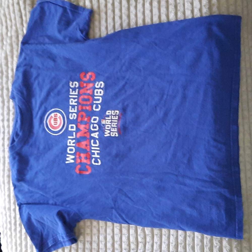 Chicago Cubs World Series Champions Mens Blue T-Shirt Adult Medium